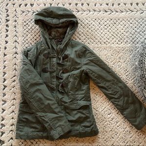 Aeropostale Olive Green Jacket Floral Inside S